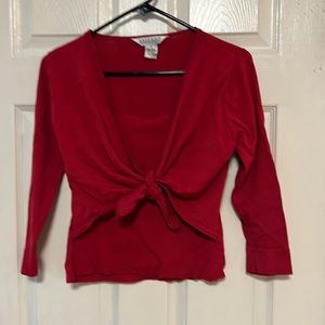 John Paul Richard red tie front shirt size small